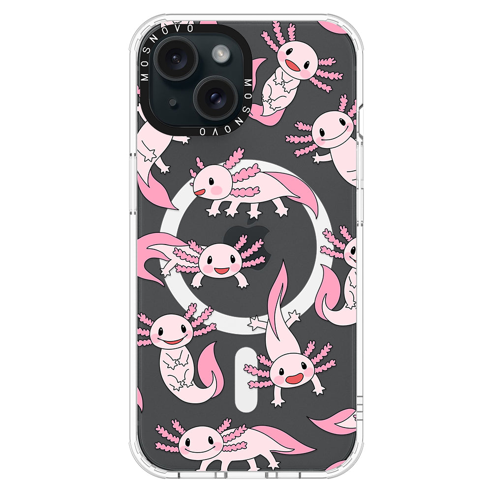 Pink Axolotl Phone Case - iPhone 15 Case - MOSNOVO