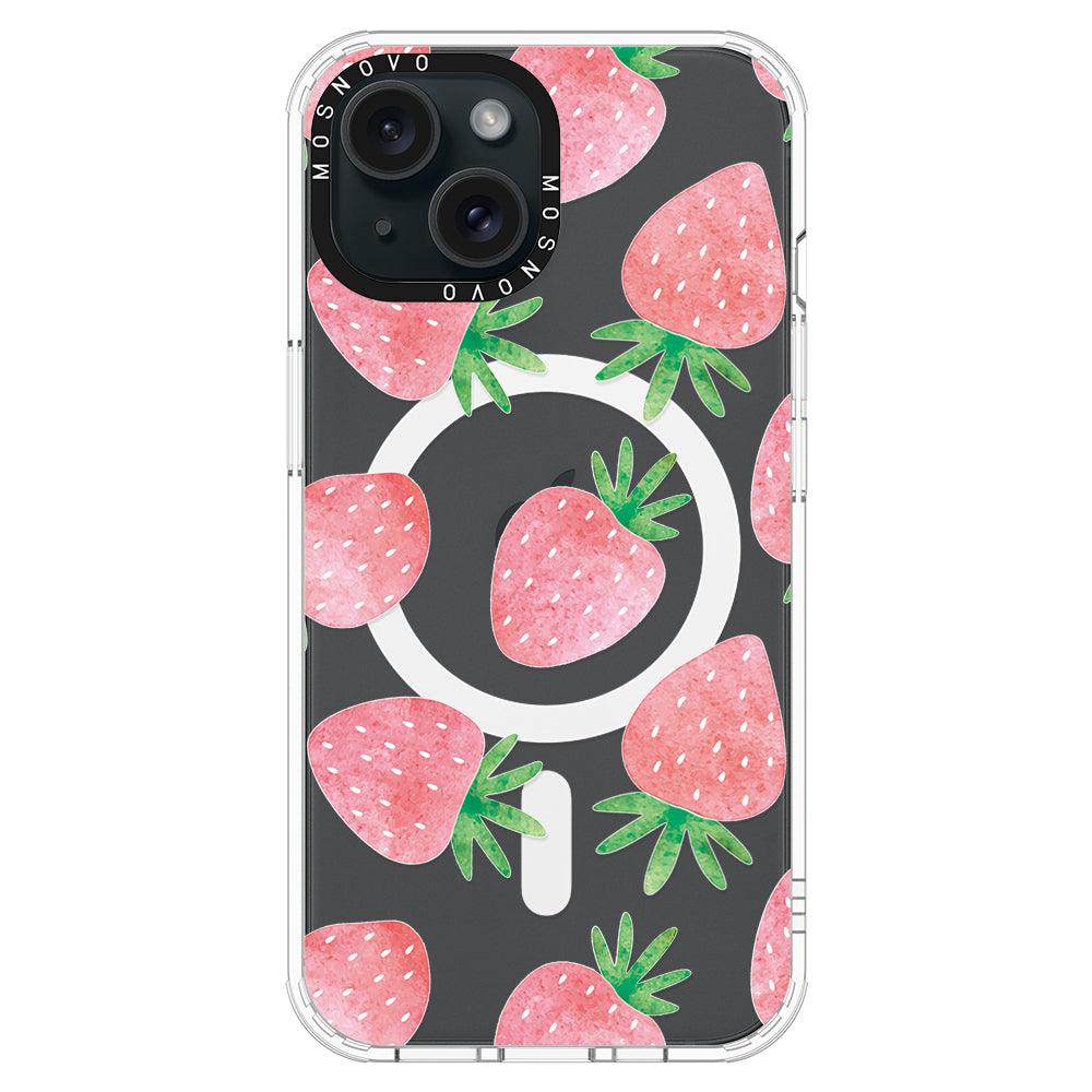 Pastel Strawberry Phone Case - iPhone 15 Plus Case - MOSNOVO