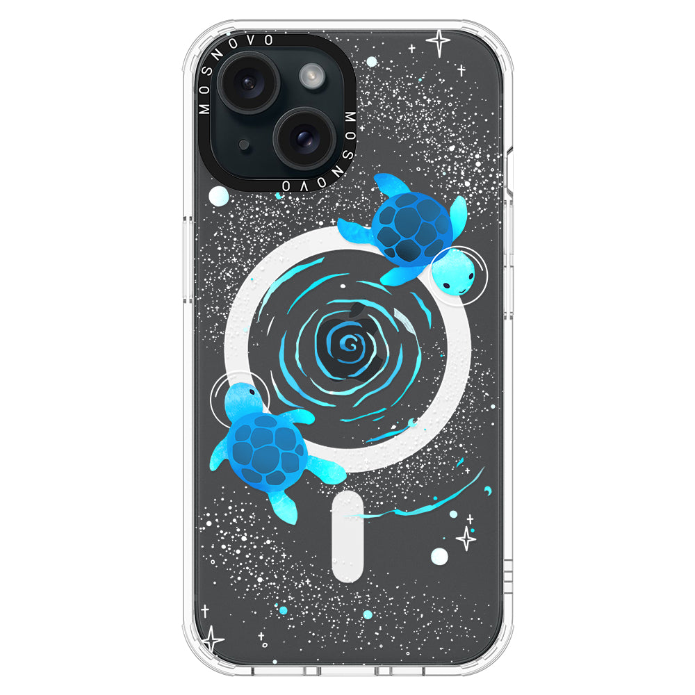 Space Turtle Phone Case - iPhone 15 Case Clear With Magsafe