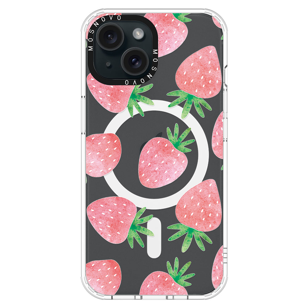 Pastel Strawberry Phone Case - iPhone 15 Case - MOSNOVO