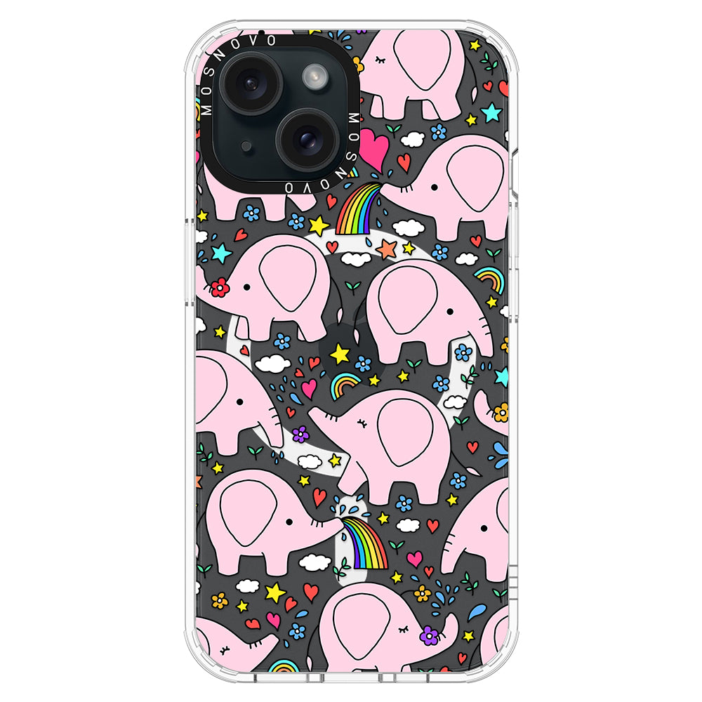 Pink Elephant Phone Case - iPhone 15 Case - MOSNOVO