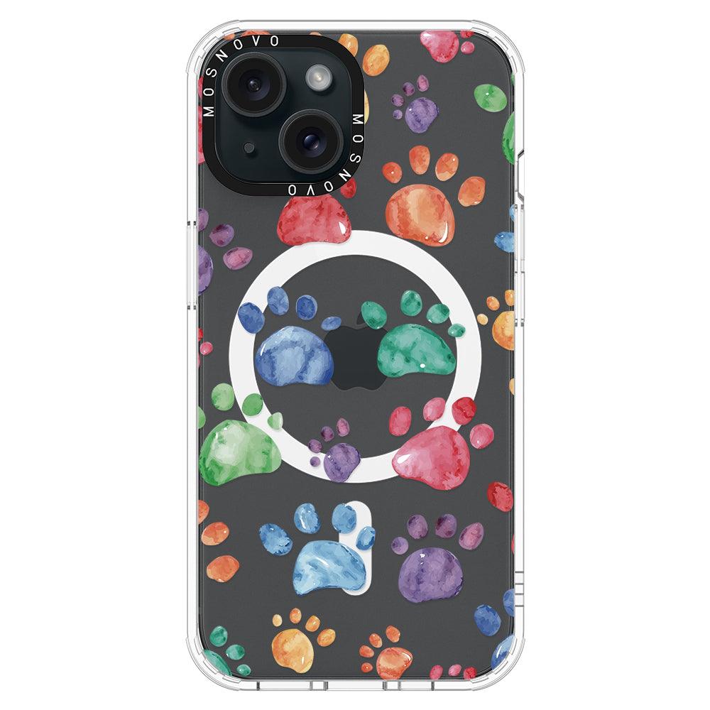 Colorful Paw Phone Case - iPhone 15 Plus Case - MOSNOVO