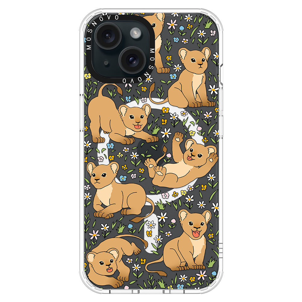 Cute Lions Phone Case - iPhone 15 Case Clear With Magsafe