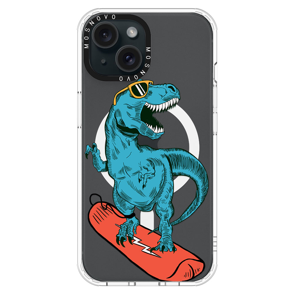 Surfing Dinosaur Phone Case - iPhone 15 Case - MOSNOVO