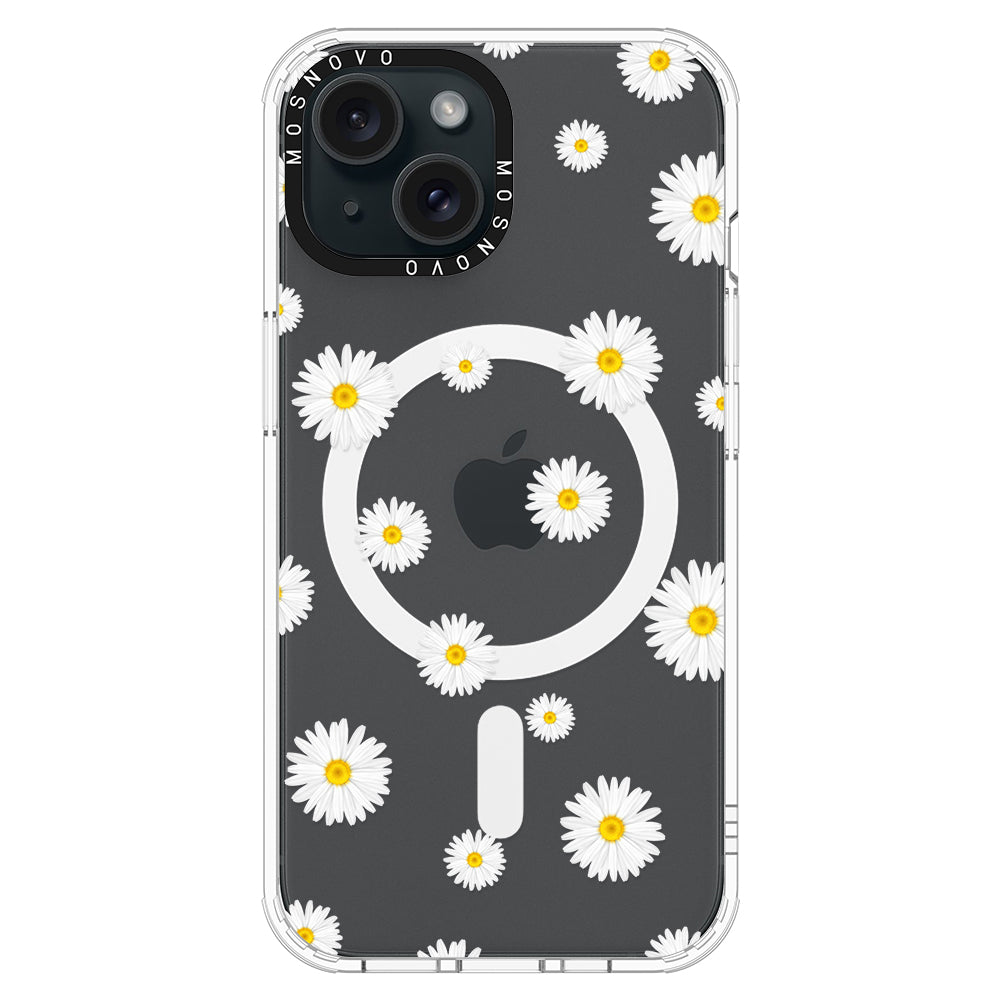 White Daisy Phone Case - iPhone 15 Case - MOSNOVO