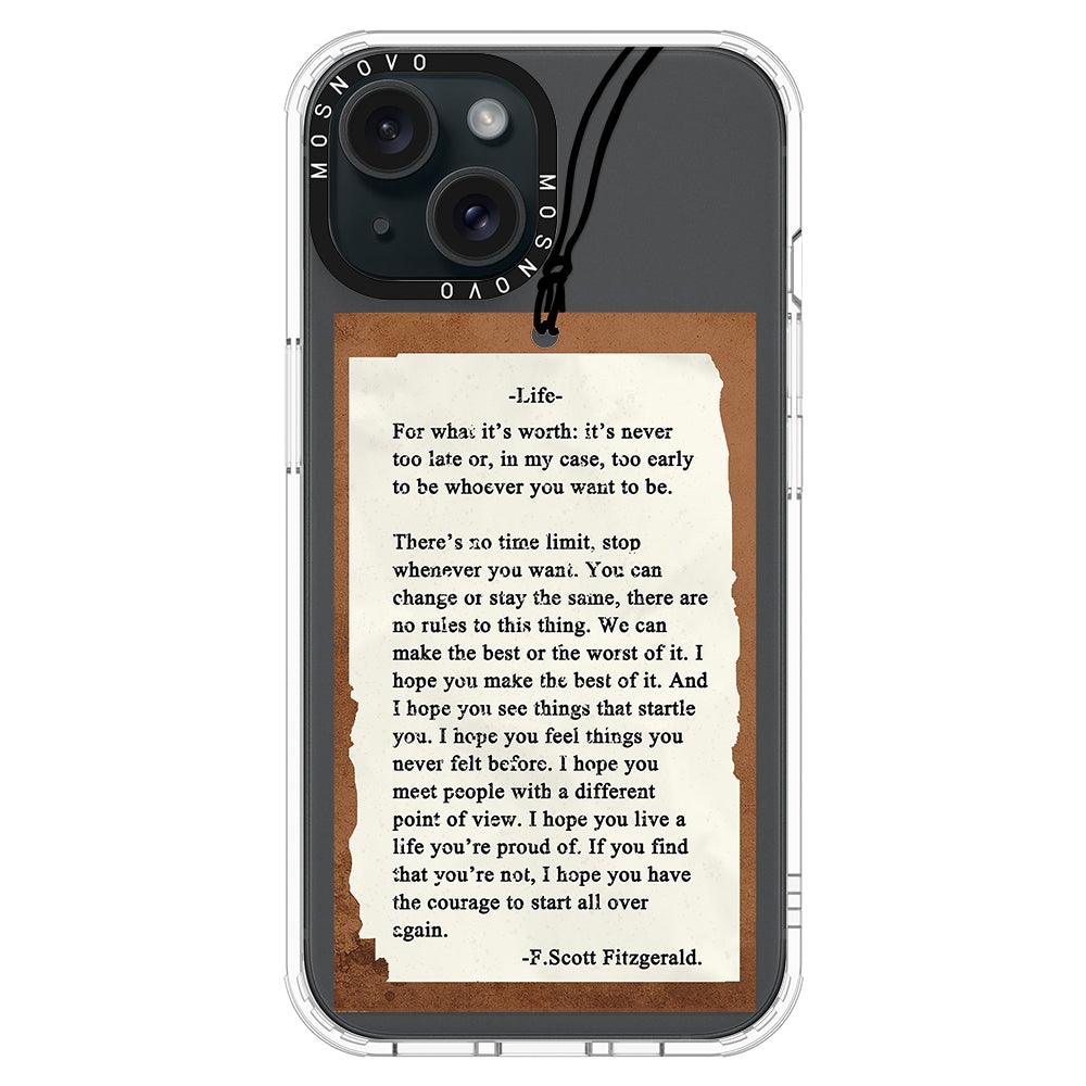 Life Quote Phone Case - iPhone 15 Plus Case - MOSNOVO