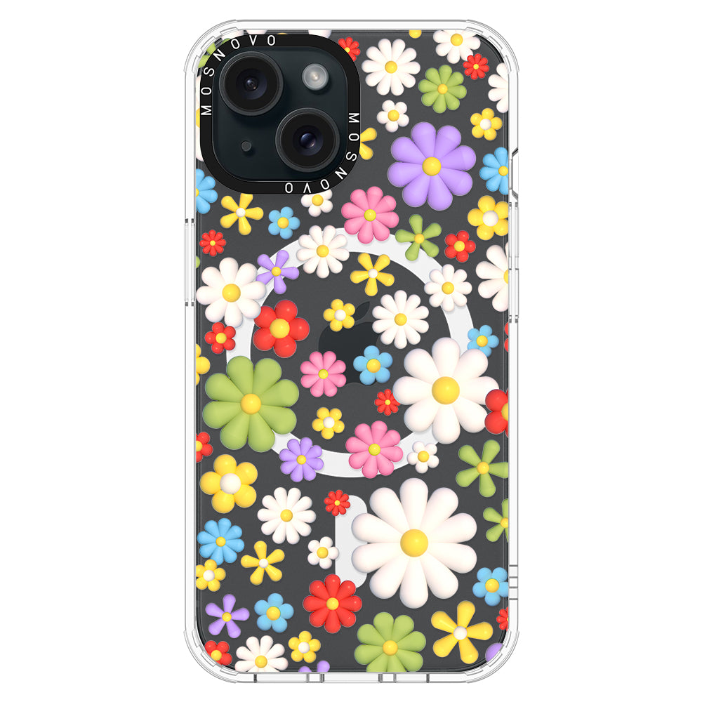 3D Flowers Phone Case - iPhone 15 Plus Case - MOSNOVO