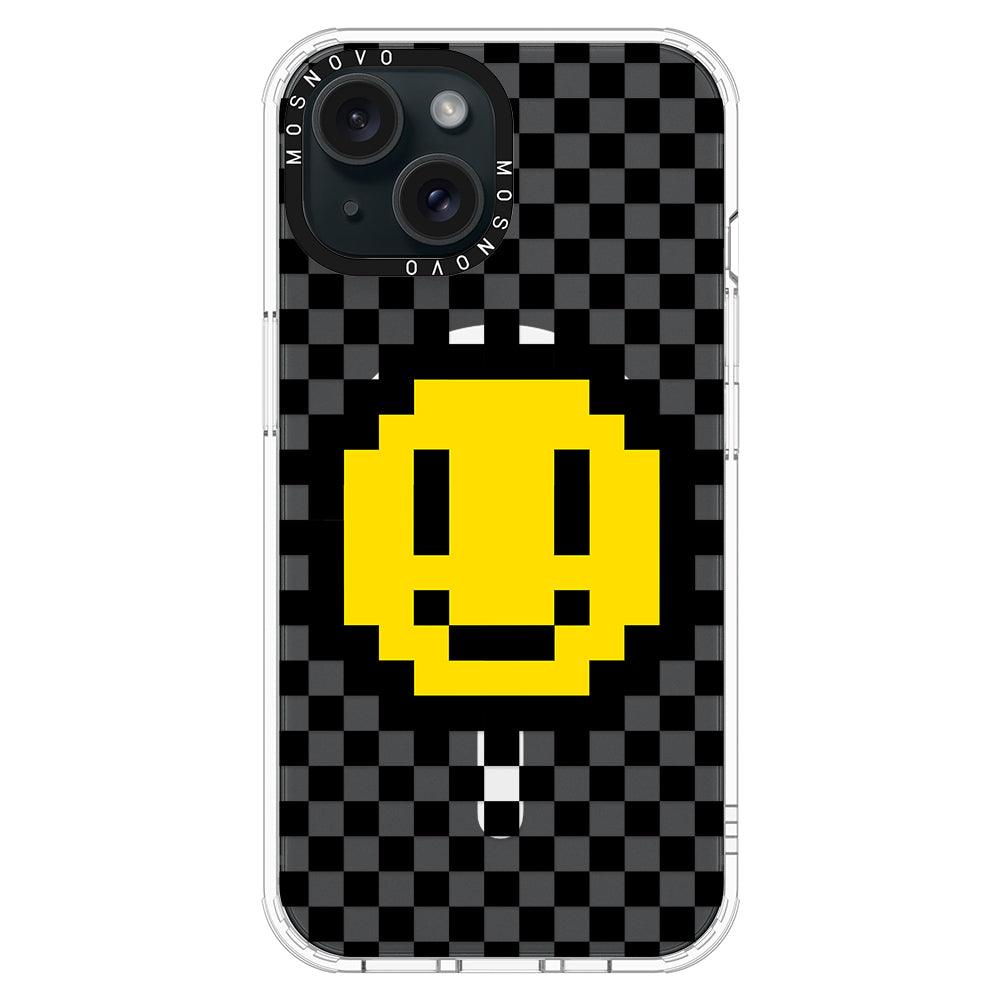 Smile Checkered Phone Case - iPhone 15 Case - MOSNOVO