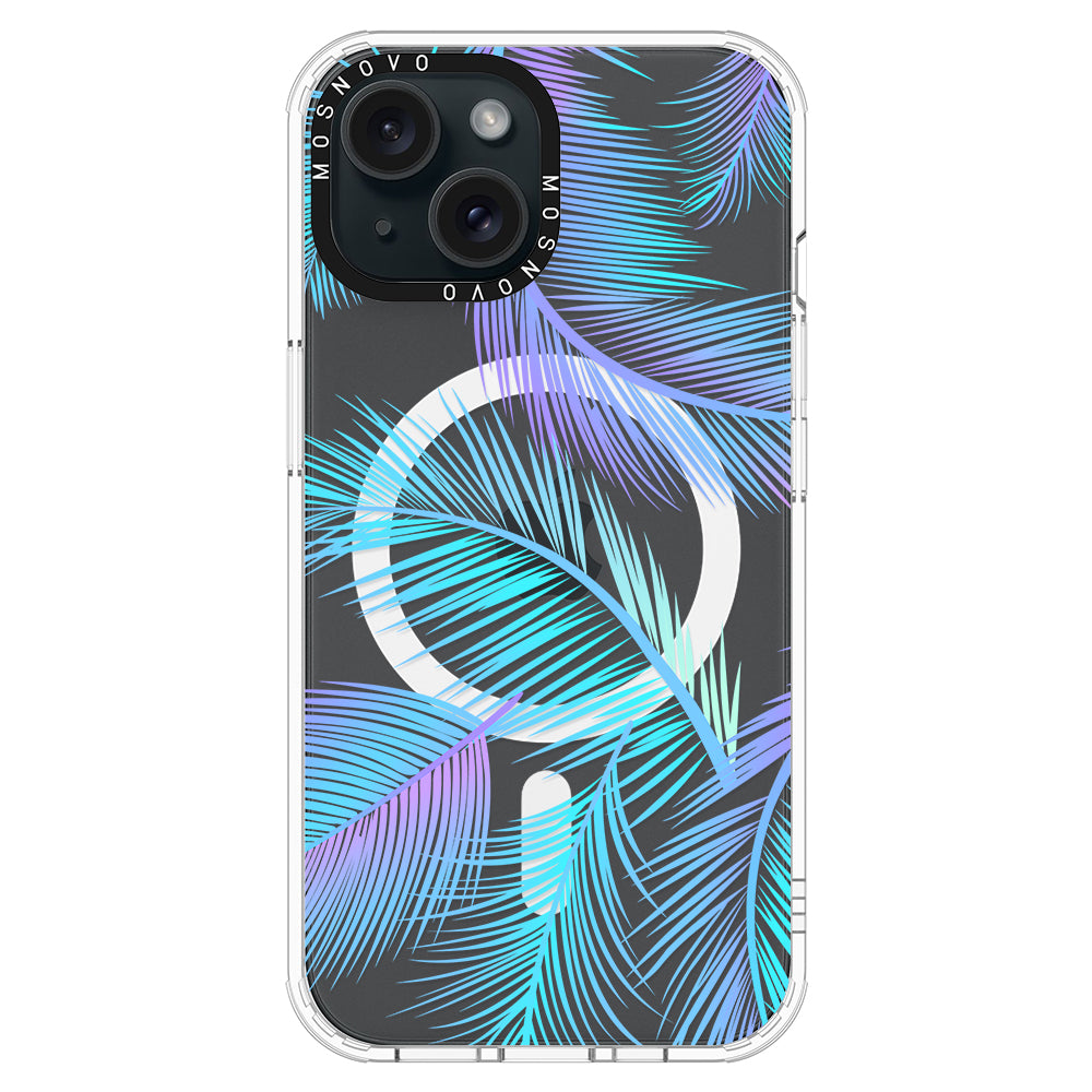 Gradient Tropical Palm Leaf Phone Case - iPhone 15 Plus Case - MOSNOVO