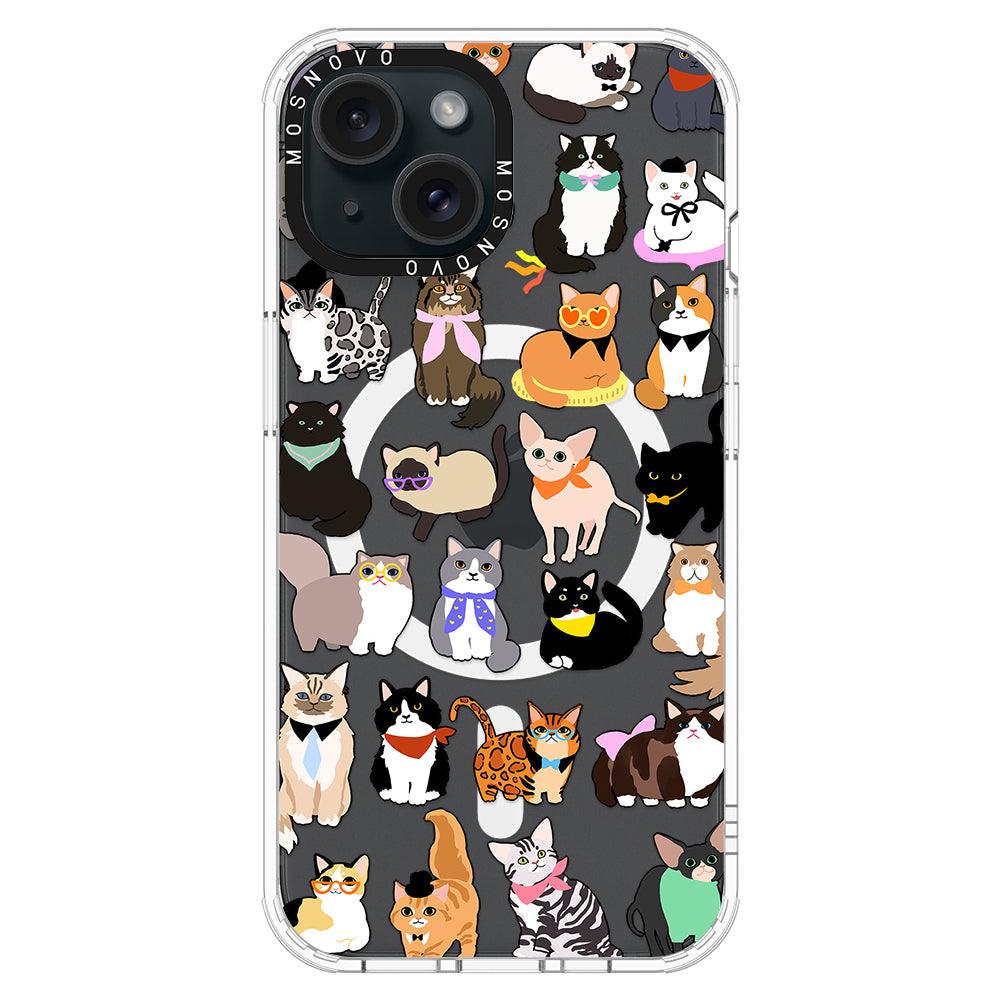 Cute Cat Phone Case - iPhone 15 Plus Case - MOSNOVO