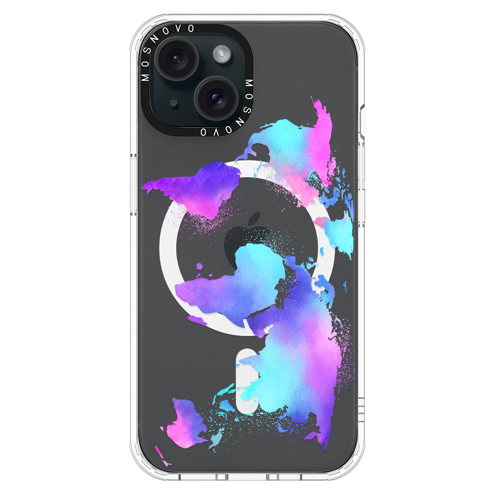 Psychedelic World Map Phone Case - iPhone 15 Case - MOSNOVO