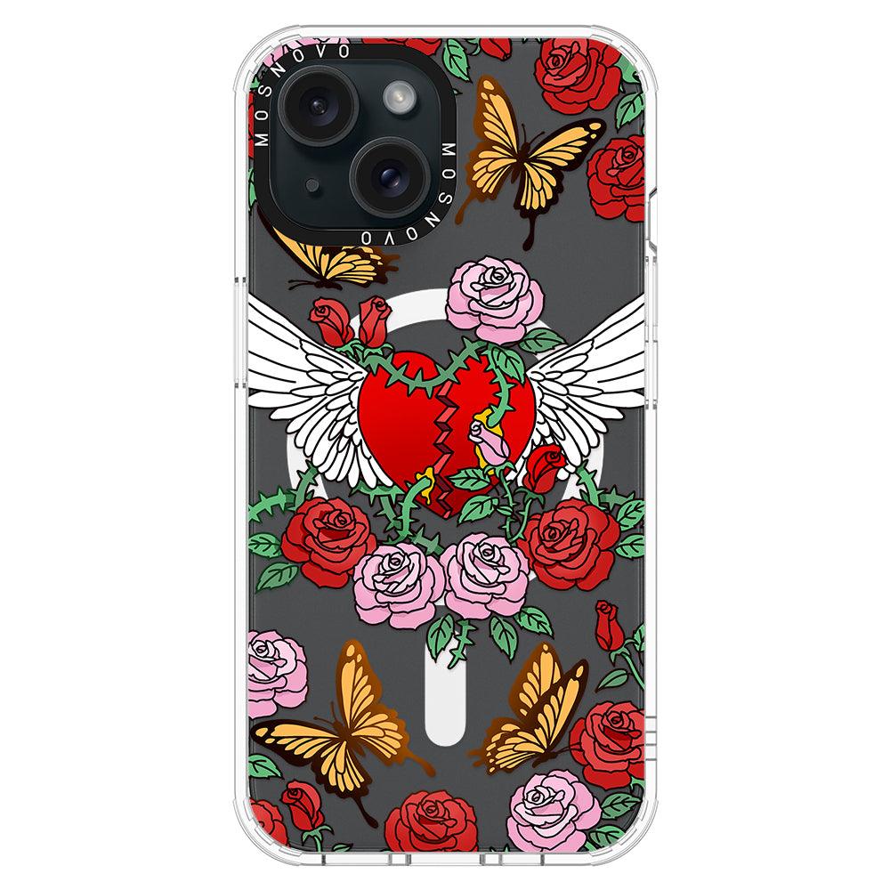 Wing Heart Phone Case - iPhone 15 Plus Case - MOSNOVO