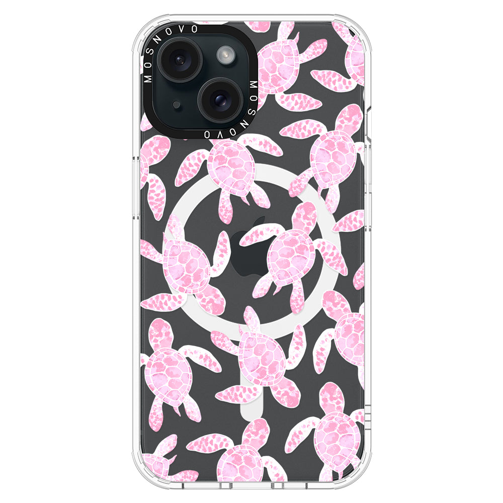 Pink Turtle Phone Case - iPhone 15 Plus Case - MOSNOVO