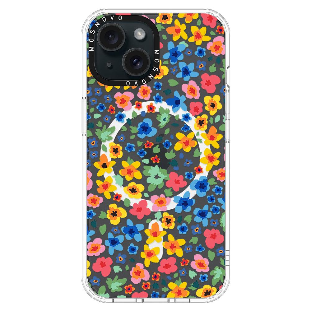 Lovely Floral Flower Phone Case - iPhone 15 Plus Case - MOSNOVO