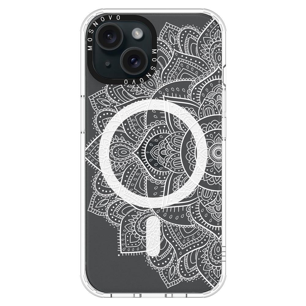 Half Mandala Phone Case - iPhone 15 Plus Case - MOSNOVO