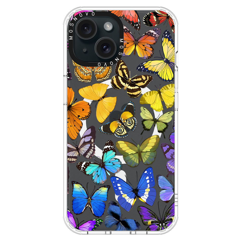 Rainbow Butterfly Phone Case - iPhone 15 Plus Case - MOSNOVO