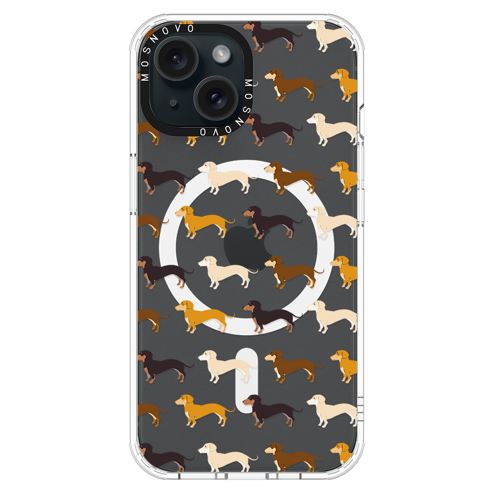 Cute Dachshund Phone Case - iPhone 15 Case Clear With Magsafe