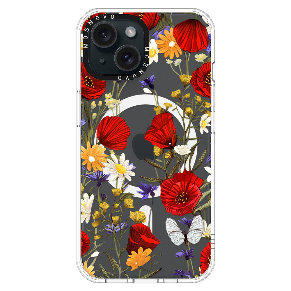 Poppy Floral Phone Case - iPhone 15 Case - MOSNOVO