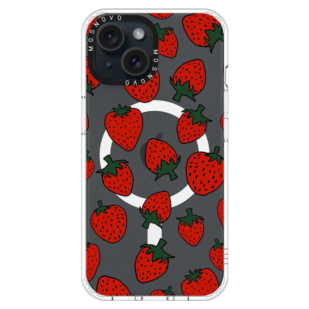 Red Strawberry Phone Case - iPhone 15 Case - MOSNOVO