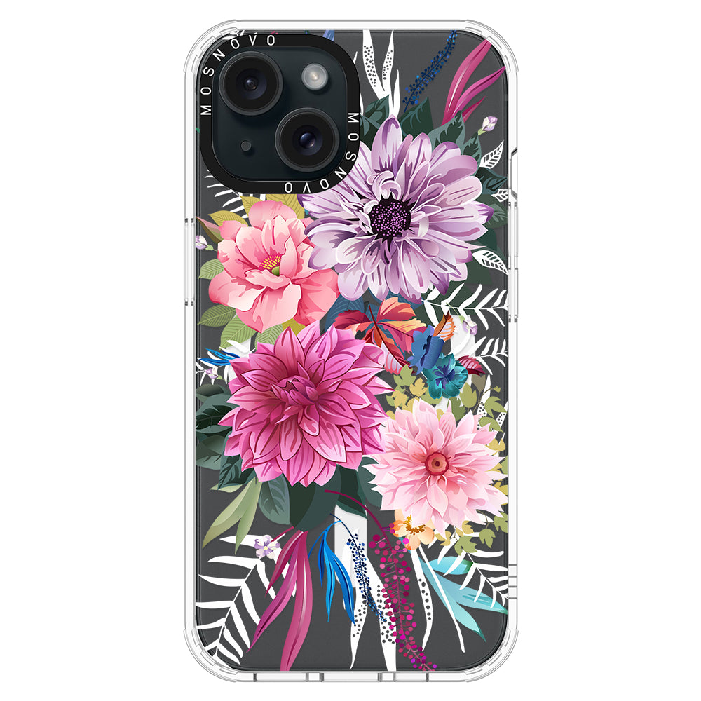 Dahlia Bloom Phone Case - iPhone 15 Plus Case - MOSNOVO