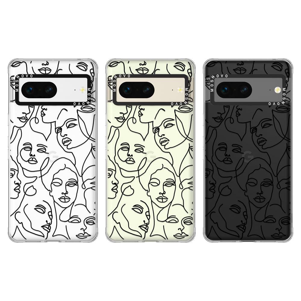 Abstract Face Line Art Phone Case - Google Pixel 7 Case - MOSNOVO