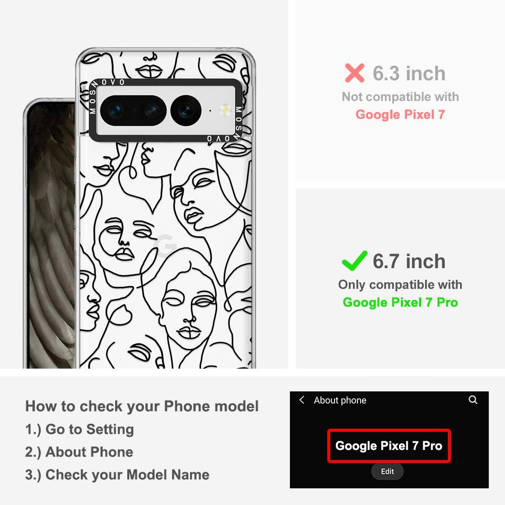 Abstract Face Line Art Phone Case - Google Pixel 7 Pro Case - MOSNOVO