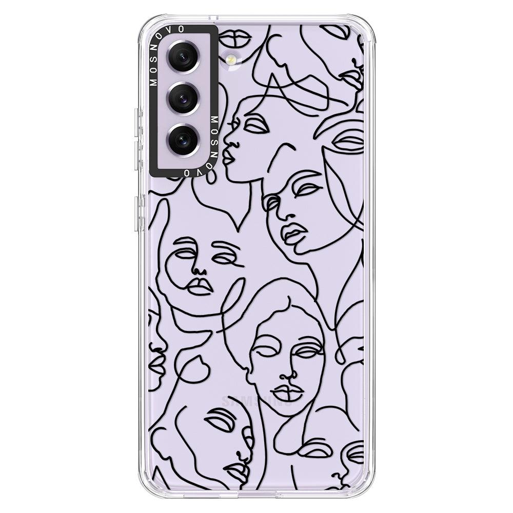 Abstract Face Line Art Phone Case - Samsung Galaxy S21 FE Case - MOSNOVO