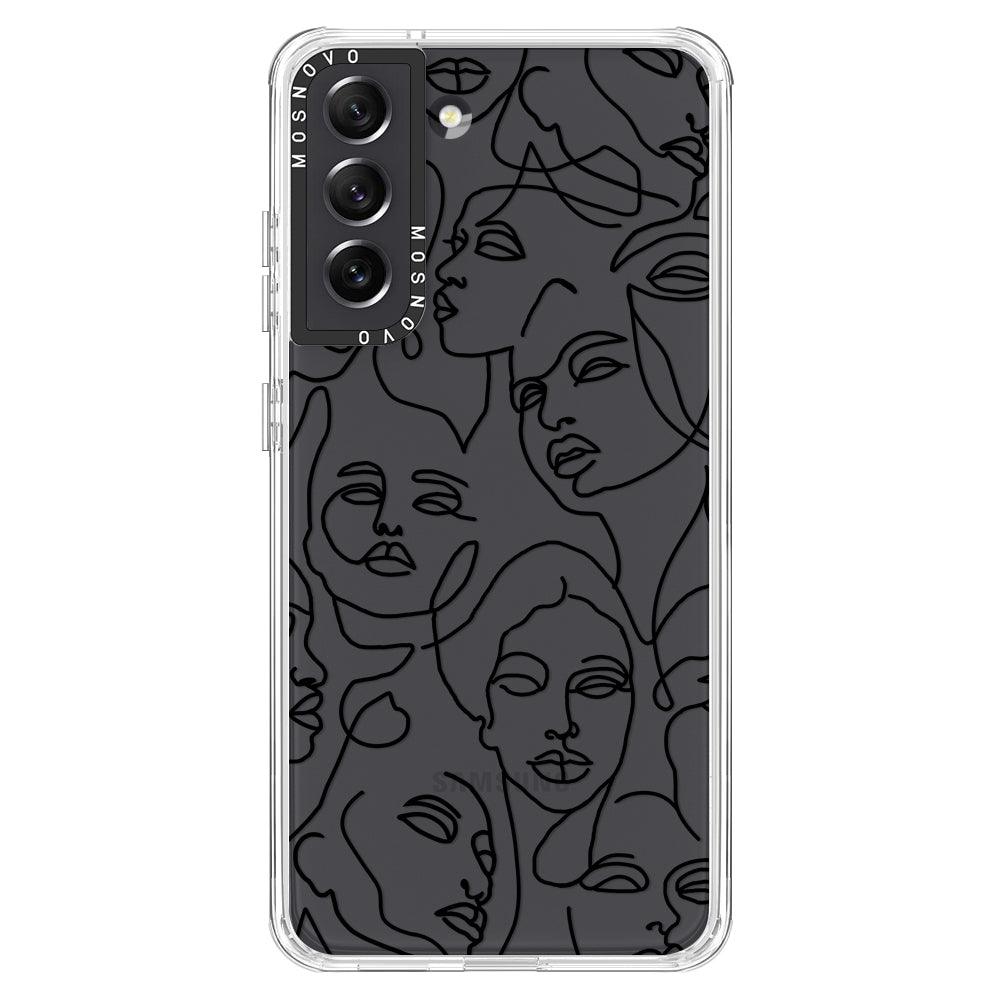 Abstract Face Line Art Phone Case - Samsung Galaxy S21 FE Case - MOSNOVO