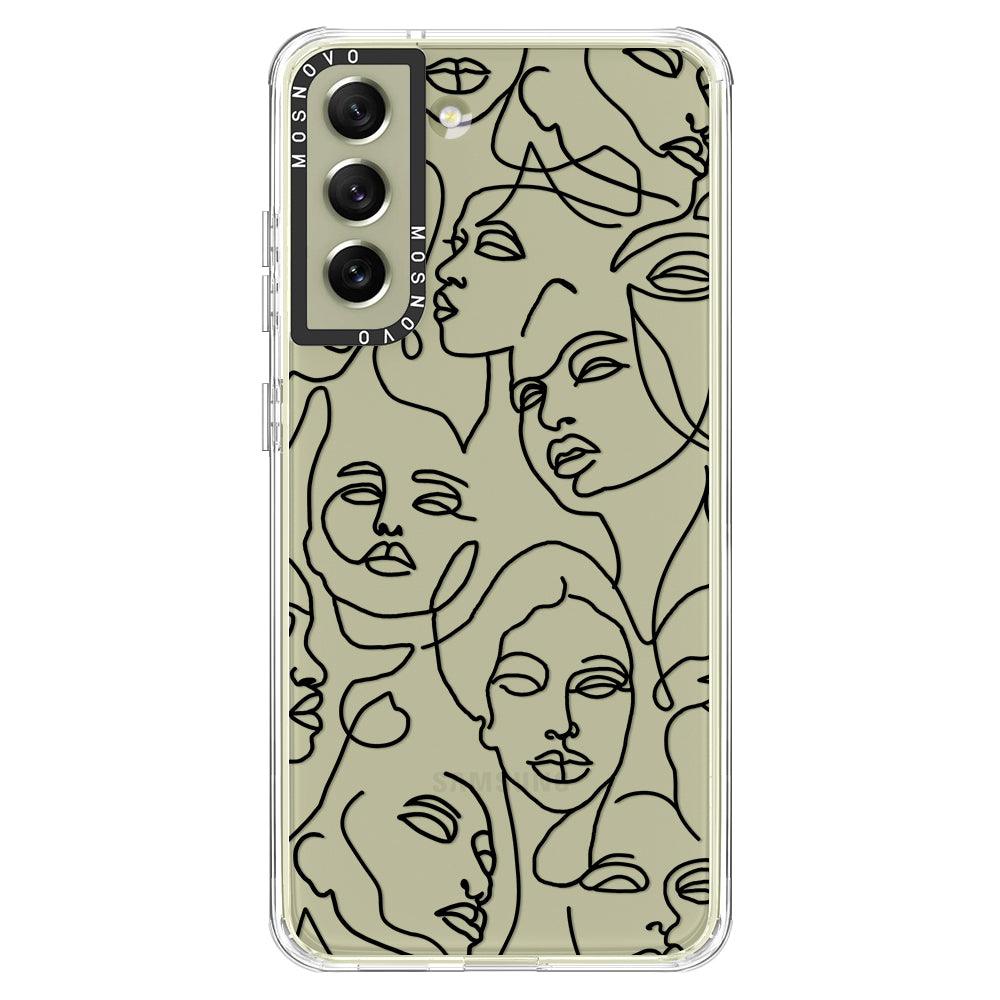 Abstract Face Line Art Phone Case - Samsung Galaxy S21 FE Case - MOSNOVO