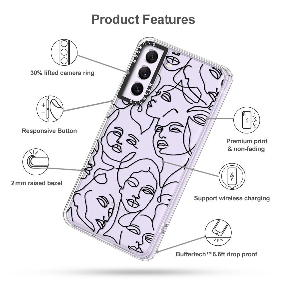 Abstract Face Line Art Phone Case - Samsung Galaxy S21 FE Case - MOSNOVO