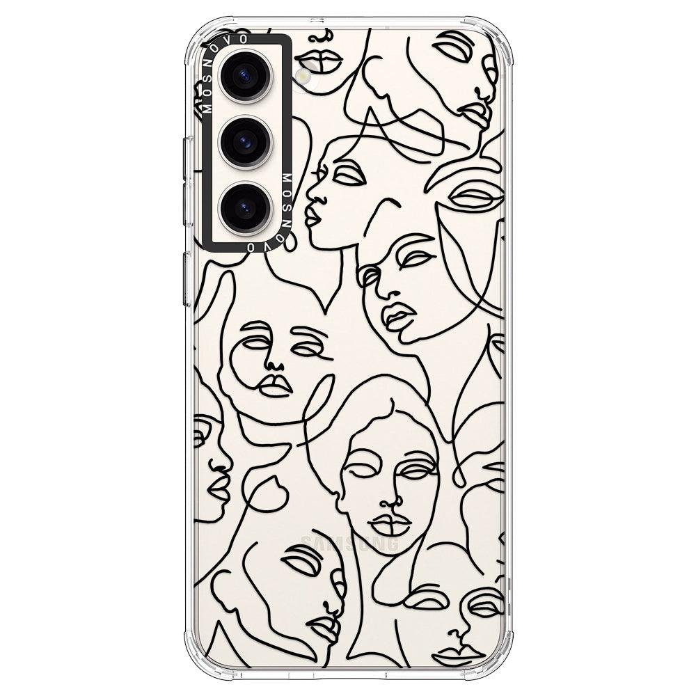 Abstract Face Line Art Phone Case - Samsung Galaxy S23 Case - MOSNOVO