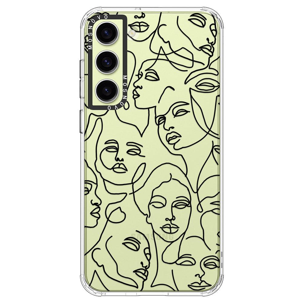 Abstract Face Line Art Phone Case - Samsung Galaxy S23 Case - MOSNOVO