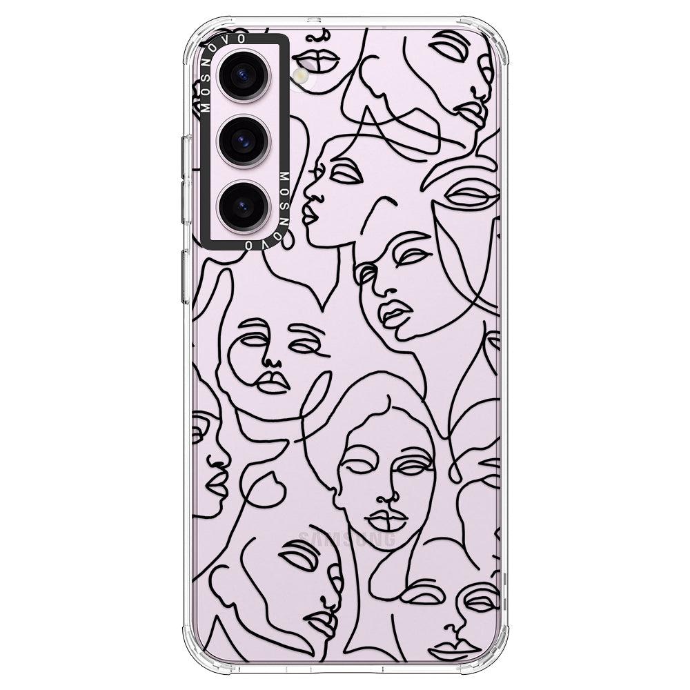 Abstract Face Line Art Phone Case - Samsung Galaxy S23 Case - MOSNOVO