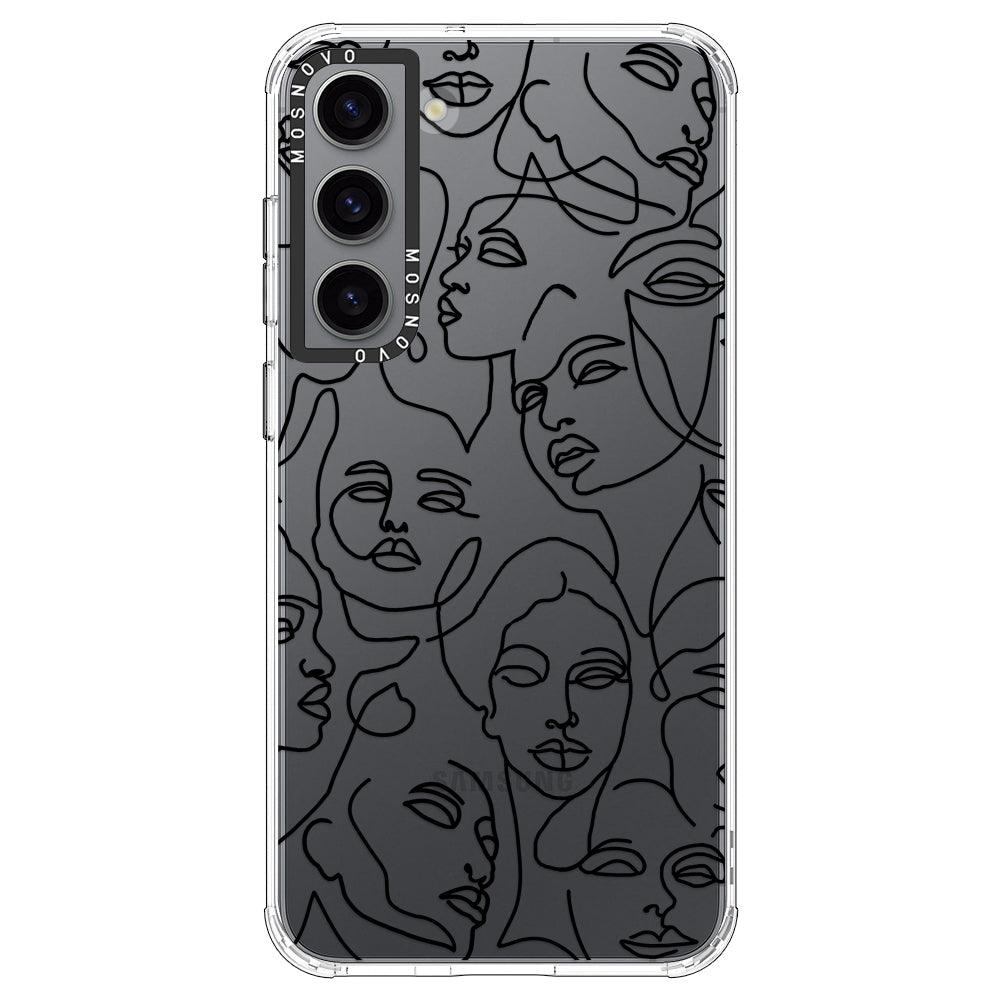 Abstract Face Line Art Phone Case - Samsung Galaxy S23 Case - MOSNOVO