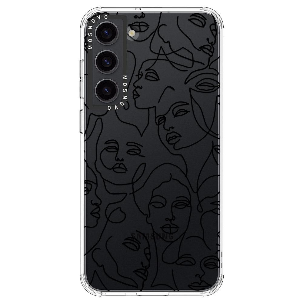 Abstract Face Line Art Phone Case - Samsung Galaxy S23 Case - MOSNOVO