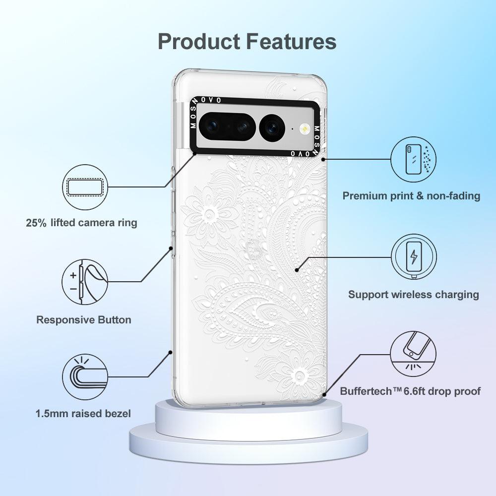 Aesthetic Flower Henna Phone Case - Google Pixel 7 Pro Case - MOSNOVO