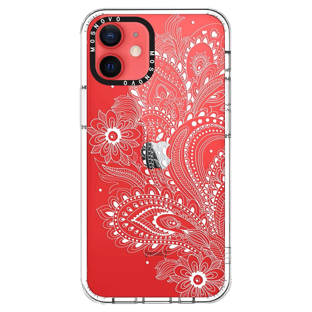 Aesthetic Flower Henna Phone Case - iPhone 12 Mini Case - MOSNOVO