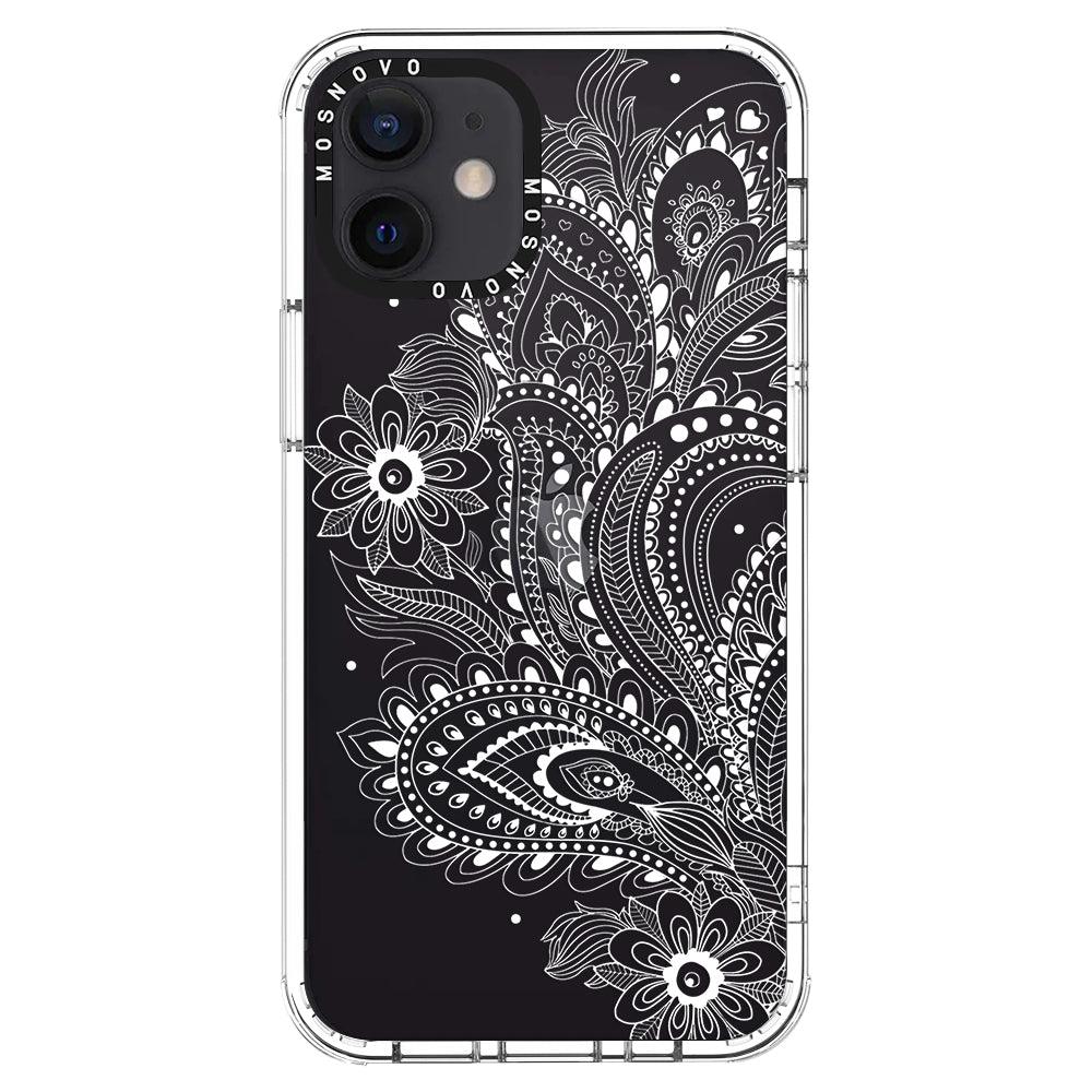 Aesthetic Flower Henna Phone Case - iPhone 12 Mini Case - MOSNOVO