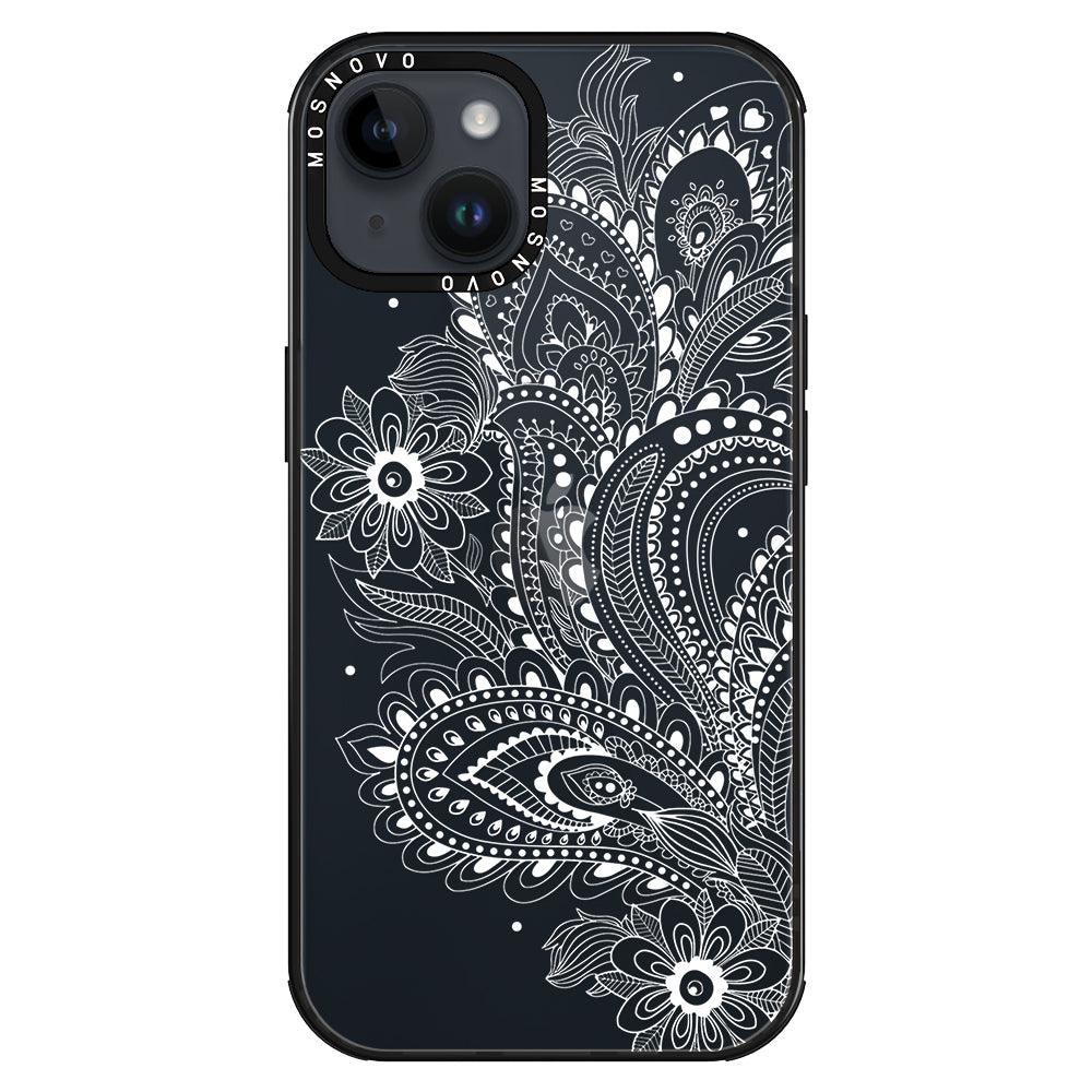 Aesthetic Flower Henna Phone Case - iPhone 14 Plus Case - MOSNOVO