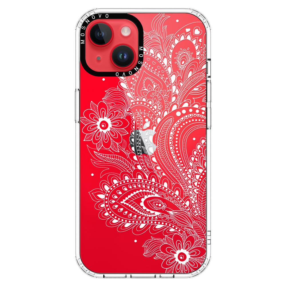Aesthetic Flower Henna Phone Case - iPhone 14 Plus Case - MOSNOVO