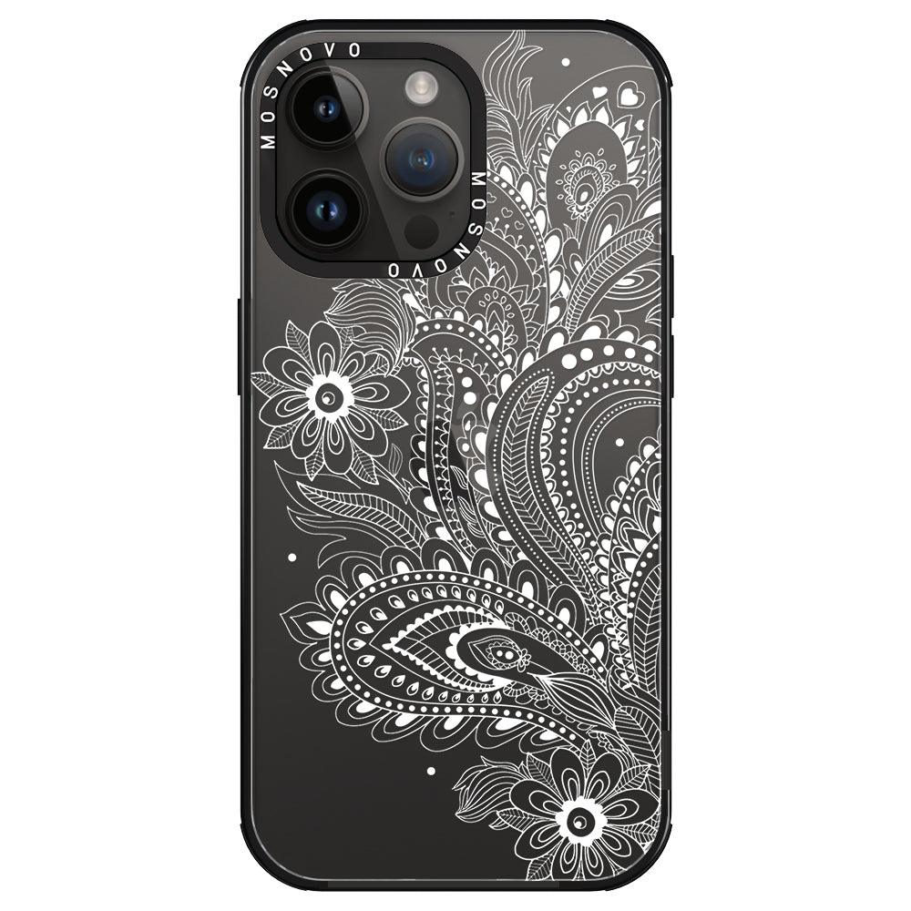 Aesthetic Flower Henna Phone Case - iPhone 14 Pro Max Case - MOSNOVO