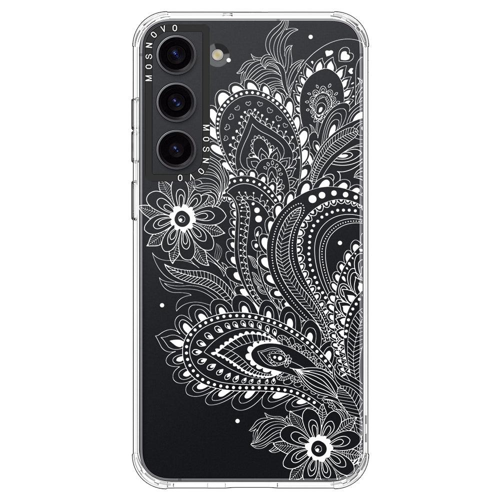 Aesthetic Flower Henna Phone Case - Samsung Galaxy S23 Case - MOSNOVO