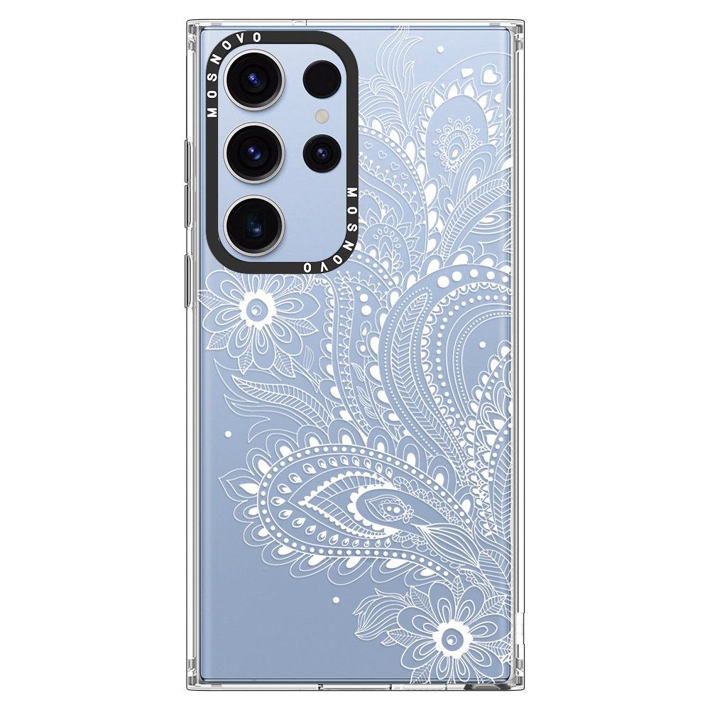 Aesthetic Flower Henna Phone Case - Samsung Galaxy S23 Ultra Case - MOSNOVO