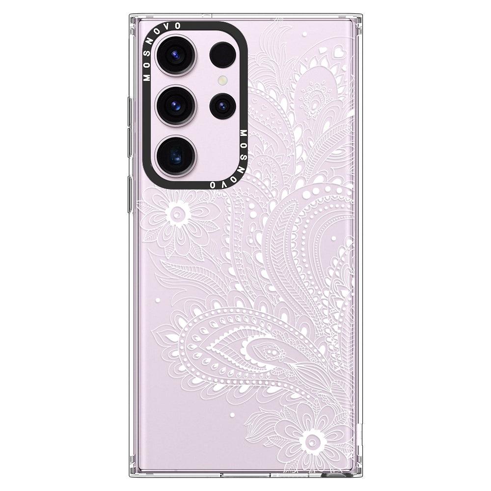 Aesthetic Flower Henna Phone Case - Samsung Galaxy S23 Ultra Case - MOSNOVO