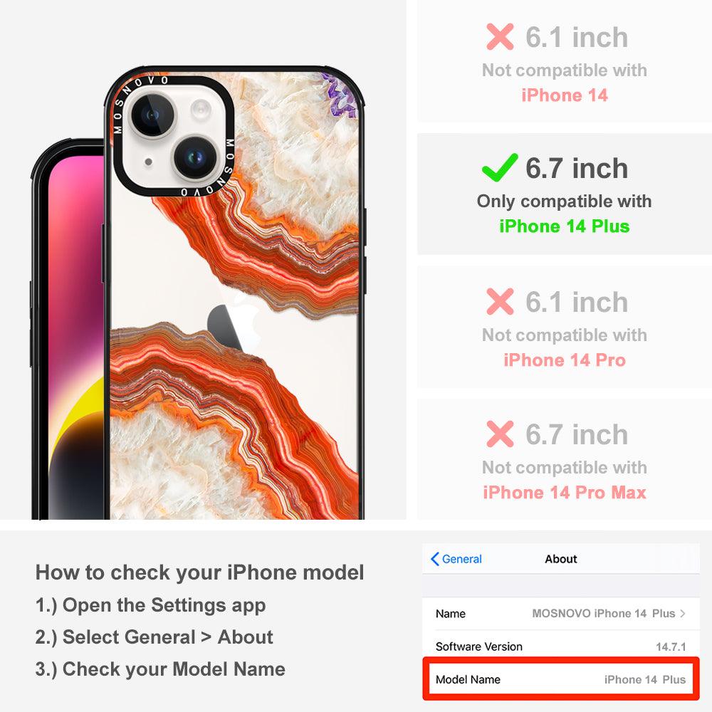 Agate Red Phone Case - iPhone 14 Plus Case - MOSNOVO