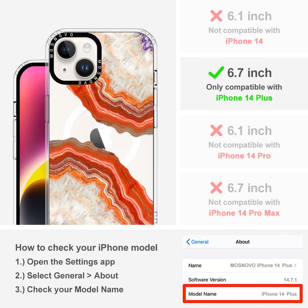 Agate Red Phone Case - iPhone 14 Plus Case - MOSNOVO