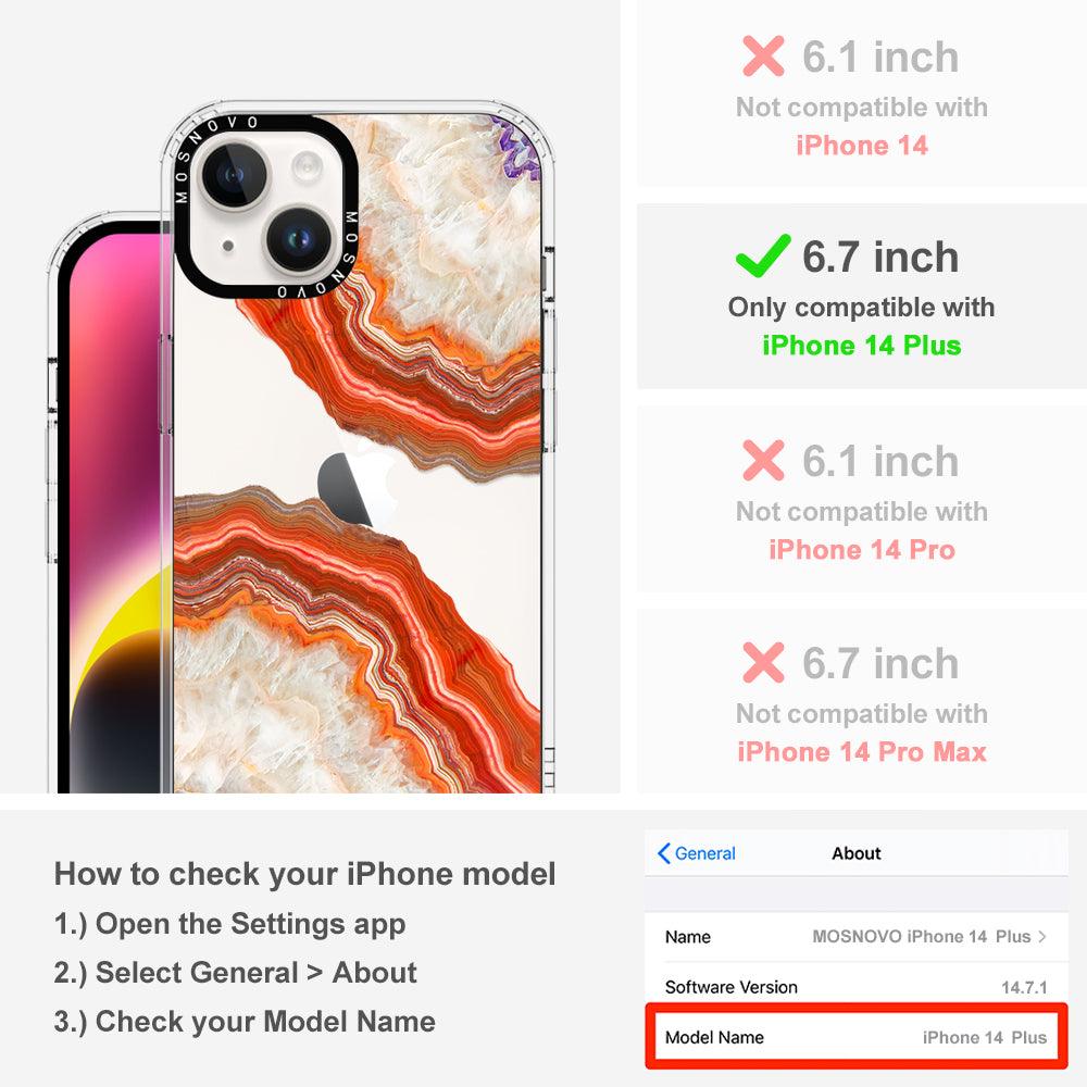 Agate Red Phone Case - iPhone 14 Plus Case - MOSNOVO