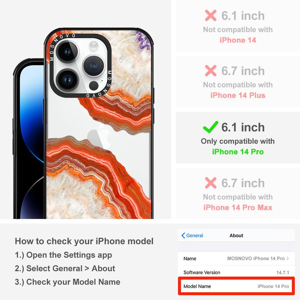 Agate Red Phone Case - iPhone 14 Pro Case - MOSNOVO