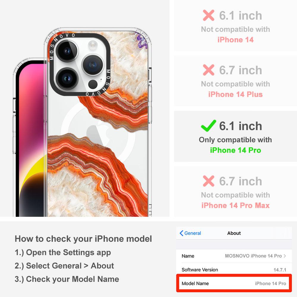 Agate Red Phone Case - iPhone 14 Pro Case - MOSNOVO
