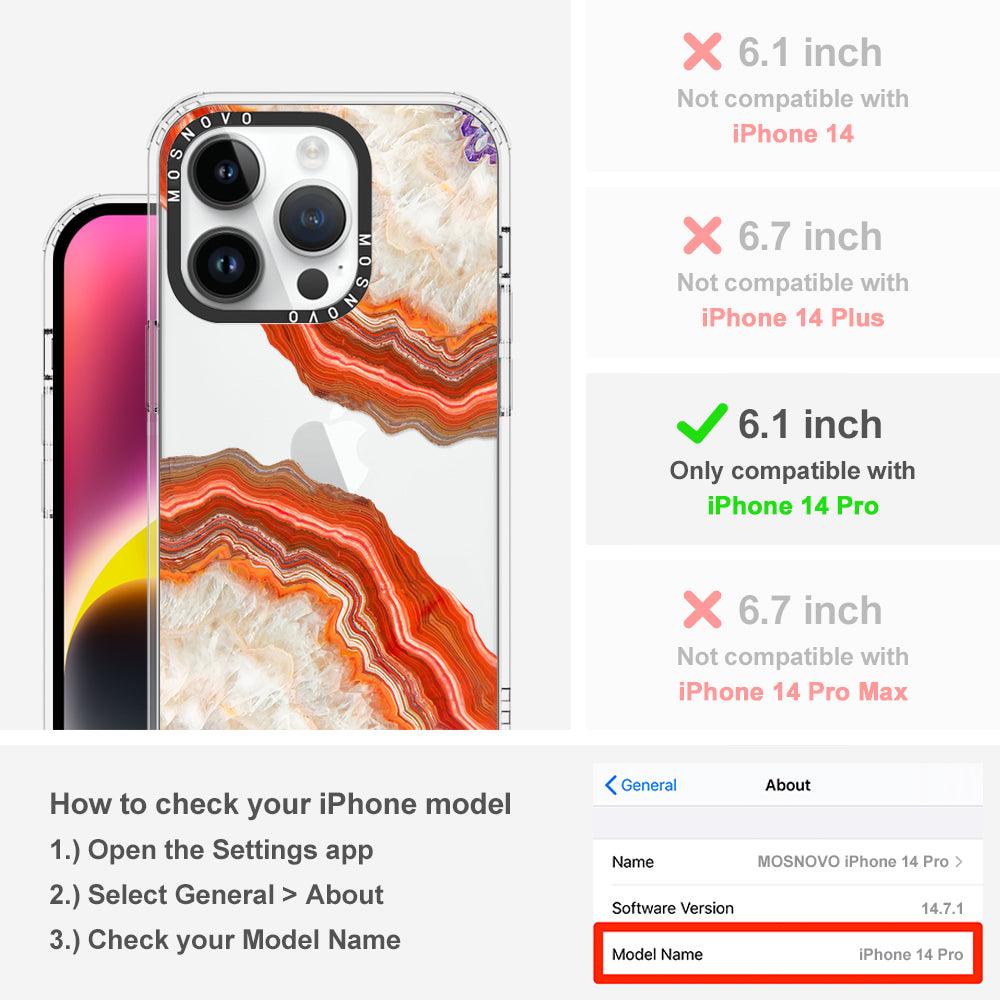 Agate Red Phone Case - iPhone 14 Pro Case - MOSNOVO